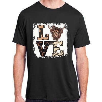 Bleached Love Highland Cow Scottish Leopard Bandana Heifer Adult ChromaSoft Performance T-Shirt