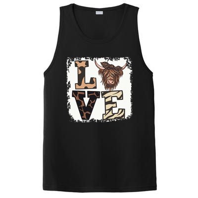 Bleached Love Highland Cow Scottish Leopard Bandana Heifer PosiCharge Competitor Tank