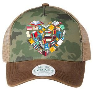 Book Lover Heart Shape reading club Librarian Library gifts Legacy Tie Dye Trucker Hat