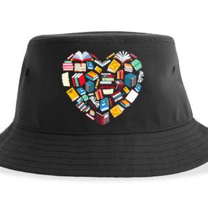 Book Lover Heart Shape reading club Librarian Library gifts Sustainable Bucket Hat