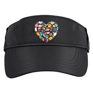 Book Lover Heart Shape reading club Librarian Library gifts Adult Drive Performance Visor