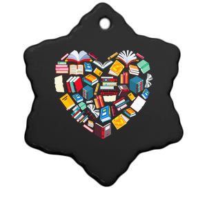 Book Lover Heart Shape reading club Librarian Library gifts Ceramic Star Ornament