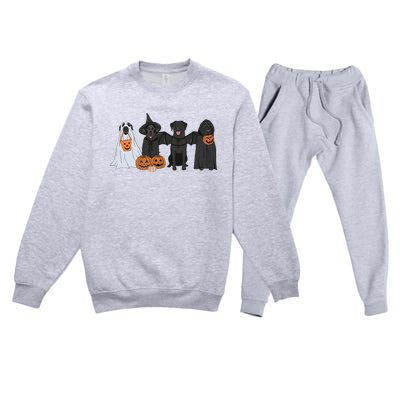 Black Labrador Halloween Premium Crewneck Sweatsuit Set