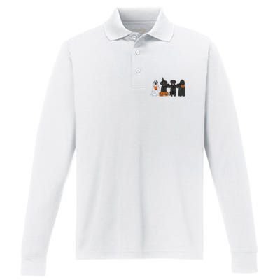 Black Labrador Halloween Performance Long Sleeve Polo