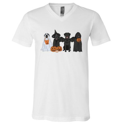 Black Labrador Halloween V-Neck T-Shirt