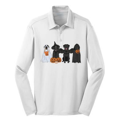 Black Labrador Halloween Silk Touch Performance Long Sleeve Polo