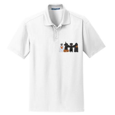 Black Labrador Halloween Dry Zone Grid Polo