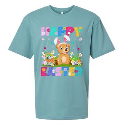 Bear Lover Happy Easter Bunny Bear Easter Sunday Gift Sueded Cloud Jersey T-Shirt