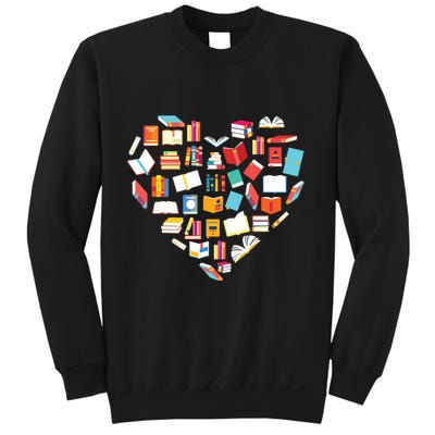 Book Lover Heart Shape Reading Club Librarian Bookworm Gift Premium Sweatshirt