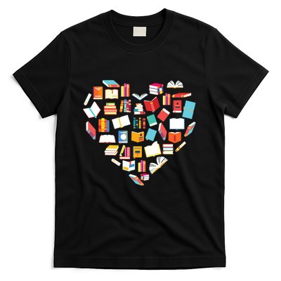 Book Lover Heart Shape Reading Club Librarian Bookworm Gift Premium T-Shirt