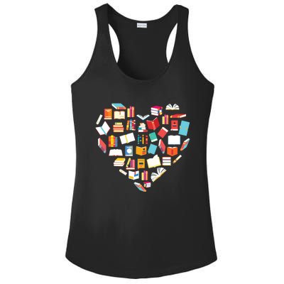 Book Lover Heart Shape Reading Club Librarian Bookworm Gift Premium Ladies PosiCharge Competitor Racerback Tank