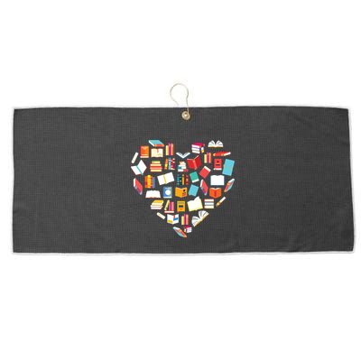 Book Lover Heart Shape Reading Club Librarian Bookworm Gift Premium Large Microfiber Waffle Golf Towel