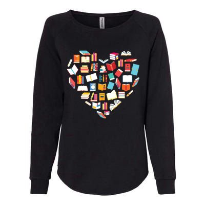 Book Lover Heart Shape Reading Club Librarian Bookworm Gift Premium Womens California Wash Sweatshirt