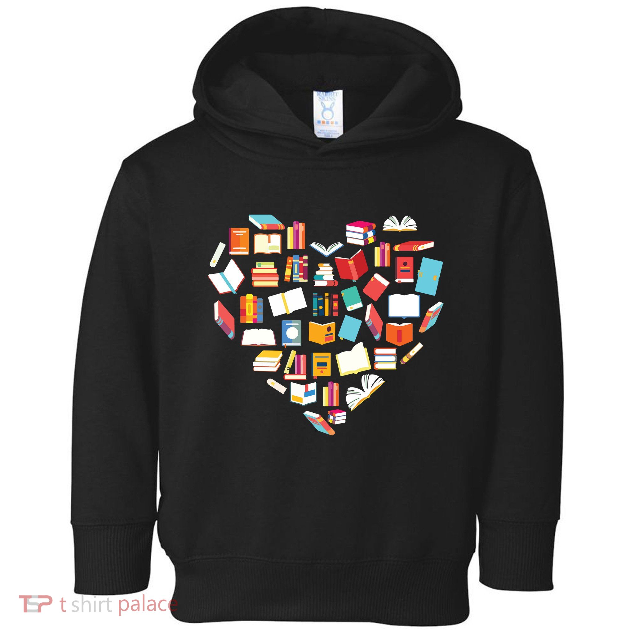 Book Lover Heart Shape Reading Club Librarian Bookworm Gift Premium Toddler Hoodie