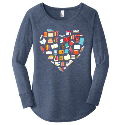 Book Lover Heart Shape Reading Club Librarian Bookworm Gift Premium Women's Perfect Tri Tunic Long Sleeve Shirt