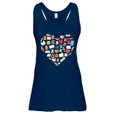 Book Lover Heart Shape Reading Club Librarian Bookworm Gift Premium Ladies Essential Flowy Tank