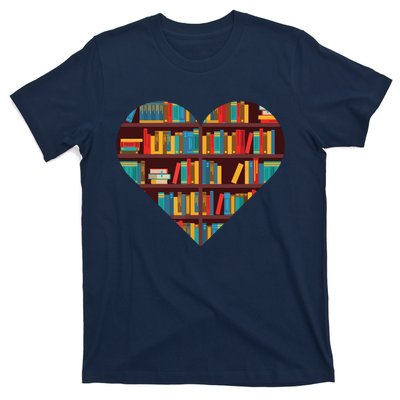 Book Lover Heart Shape Reading Club Librarian Bookworm T-Shirt