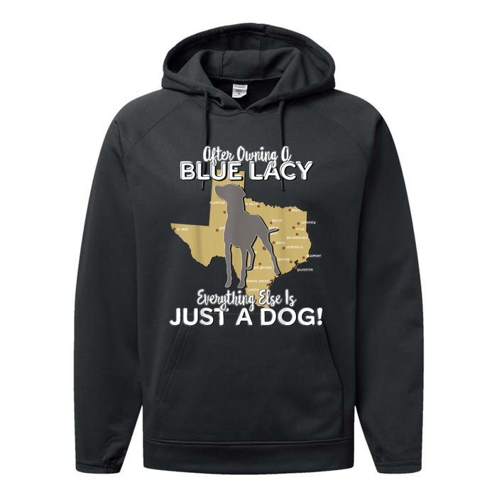 Blue Lacy Hunting Dog Texas State Dog Performance Fleece Hoodie