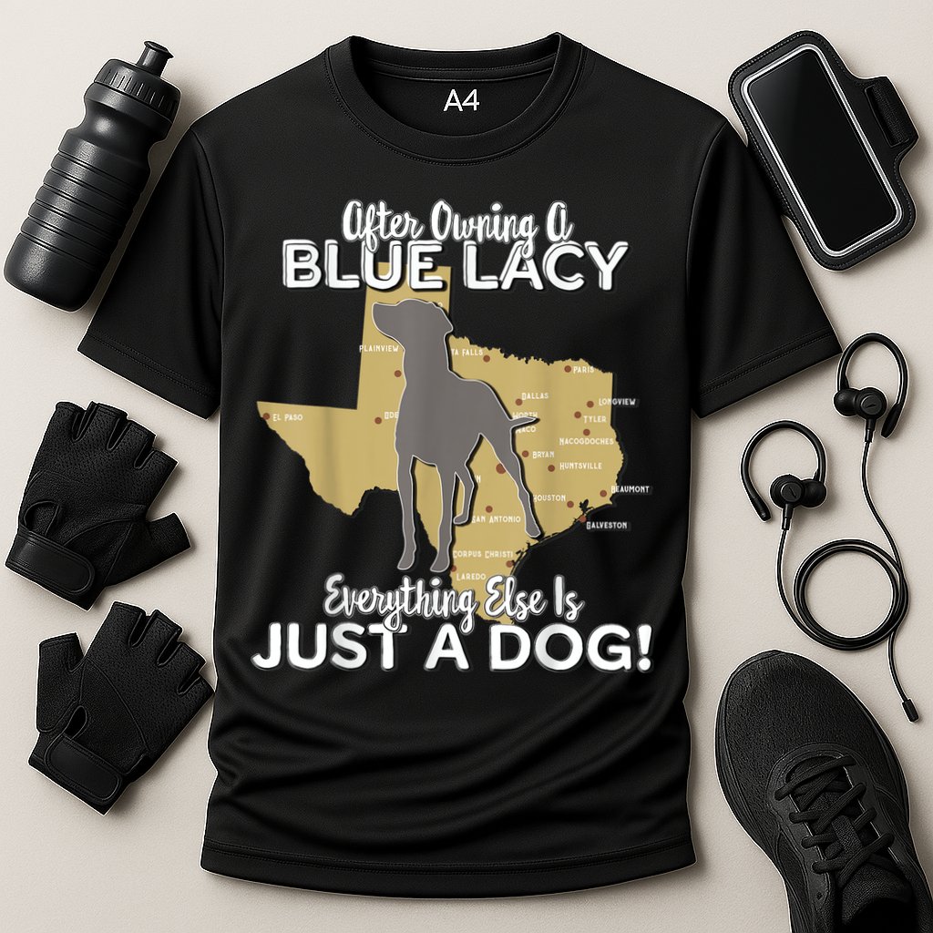 Blue Lacy Hunting Dog Texas State Dog Cooling Performance Crew T-Shirt