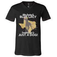 Blue Lacy Hunting Dog Texas State Dog V-Neck T-Shirt