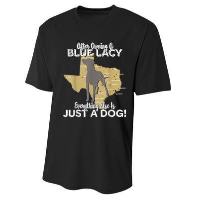 Blue Lacy Hunting Dog Texas State Dog Performance Sprint T-Shirt