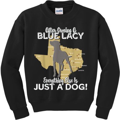 Blue Lacy Hunting Dog Texas State Dog Kids Sweatshirt