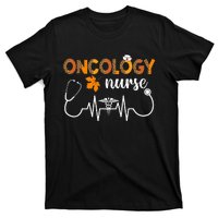 Boho Leopard Heartbeat Oncology Nurse Fall Thanksgiving T-Shirt