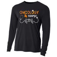 Boho Leopard Heartbeat Oncology Nurse Fall Thanksgiving Cooling Performance Long Sleeve Crew