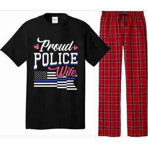 Blue Line Heart Design Wife Of Police Proud Usa Meaningful Gift Pajama Set