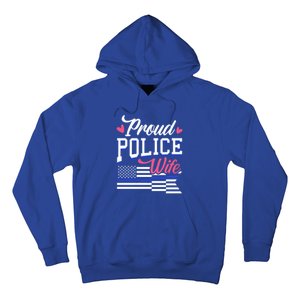 Blue Line Heart Design Wife Of Police Proud Usa Meaningful Gift Hoodie