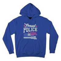 Blue Line Heart Design Wife Of Police Proud Usa Meaningful Gift Hoodie