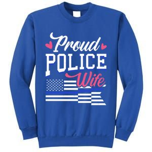 Blue Line Heart Design Wife Of Police Proud Usa Meaningful Gift Sweatshirt