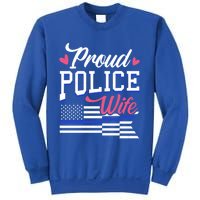 Blue Line Heart Design Wife Of Police Proud Usa Meaningful Gift Sweatshirt