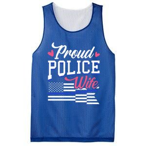 Blue Line Heart Design Wife Of Police Proud Usa Meaningful Gift Mesh Reversible Basketball Jersey Tank