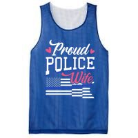 Blue Line Heart Design Wife Of Police Proud Usa Meaningful Gift Mesh Reversible Basketball Jersey Tank