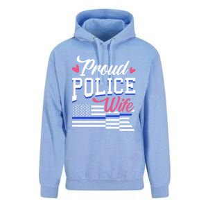 Blue Line Heart Design Wife Of Police Proud Usa Meaningful Gift Unisex Surf Hoodie