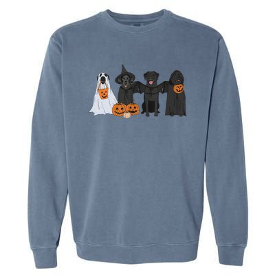 Black Labrador Halloween Ghost Pumpkin Gift Garment-Dyed Sweatshirt