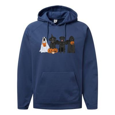 Black Labrador Halloween Ghost Pumpkin Gift Performance Fleece Hoodie