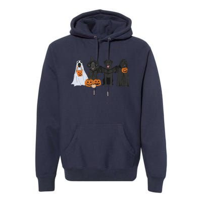 Black Labrador Halloween Ghost Pumpkin Gift Premium Hoodie