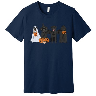 Black Labrador Halloween Ghost Pumpkin Gift Premium T-Shirt