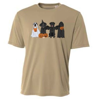 Black Labrador Halloween Ghost Pumpkin Gift Cooling Performance Crew T-Shirt