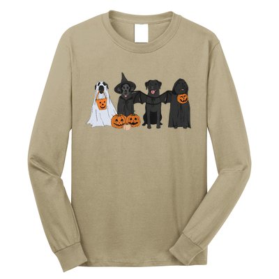 Black Labrador Halloween Ghost Pumpkin Gift Long Sleeve Shirt