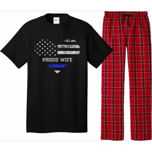 Blue Line Heart Design Wife Of Police Proud Usa Meaningful Gift Pajama Set