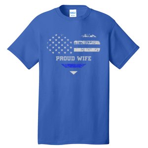 Blue Line Heart Design Wife Of Police Proud Usa Meaningful Gift Tall T-Shirt