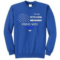 Blue Line Heart Design Wife Of Police Proud Usa Meaningful Gift Tall Sweatshirt