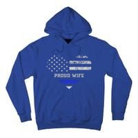 Blue Line Heart Design Wife Of Police Proud Usa Meaningful Gift Tall Hoodie