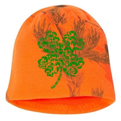 Funny Boys Gamer Gift Game Shamrock St Patricks Day Irish Boy Kids Kati - Camo Knit Beanie