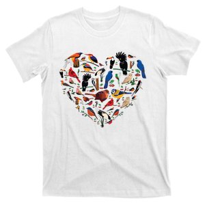 Birds Lover Heart Bird Watching T-Shirt