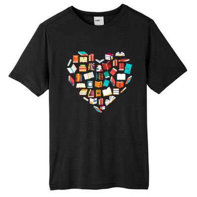 Book Lover Heart Shape Reading Club Librarian Bookworm Gift Tall Fusion ChromaSoft Performance T-Shirt