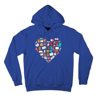 Book Lover Heart Shape Reading Club Librarian Bookworm Gift Hoodie